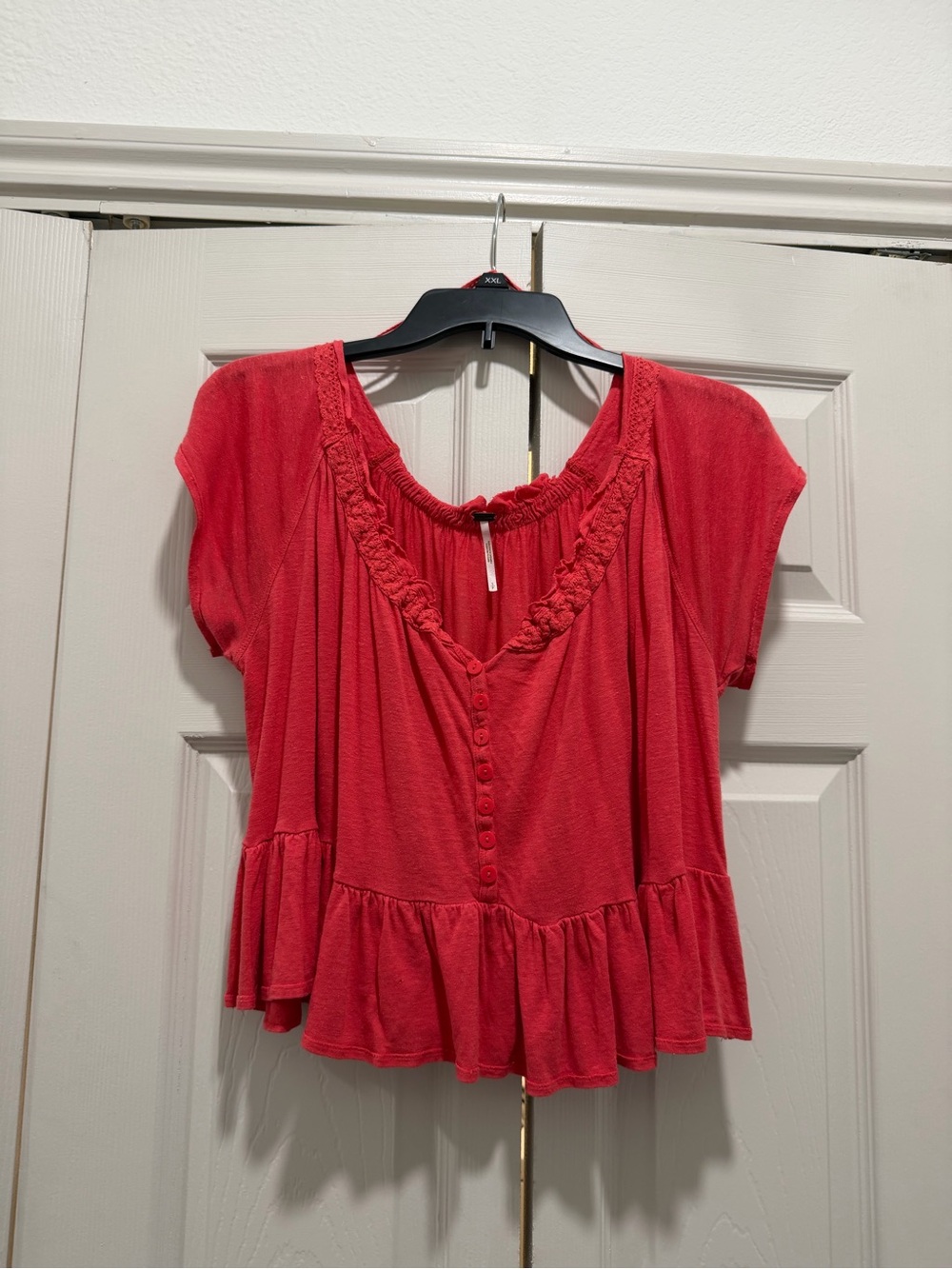Women’s Red Boho Button Top